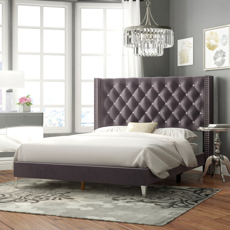 Willa Arlo Interiors Fabiola Upholstered Wingback Bed & Reviews | Wayfair